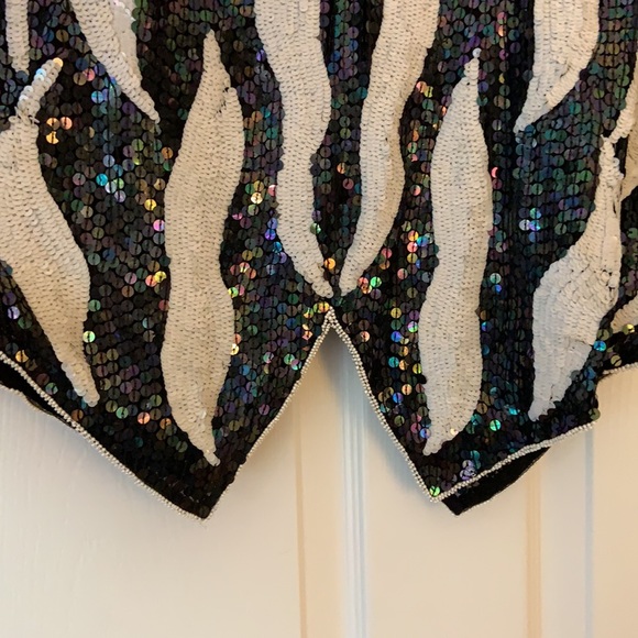 Vintage st. Honore sequin evening top size S/M - Picture 4 of 7